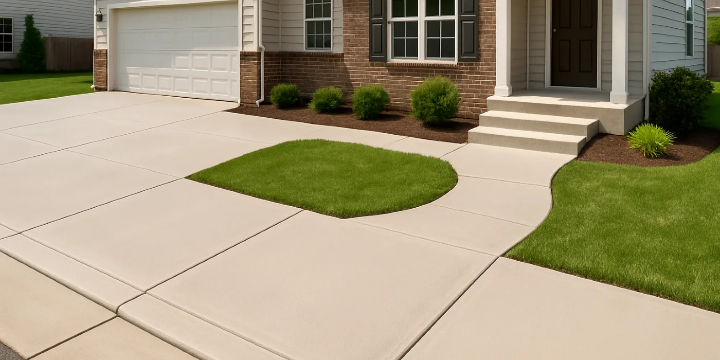a concrete porch and sidewalk from TJ Concrete Contractor in Dallas, TX - Concrete footing services
