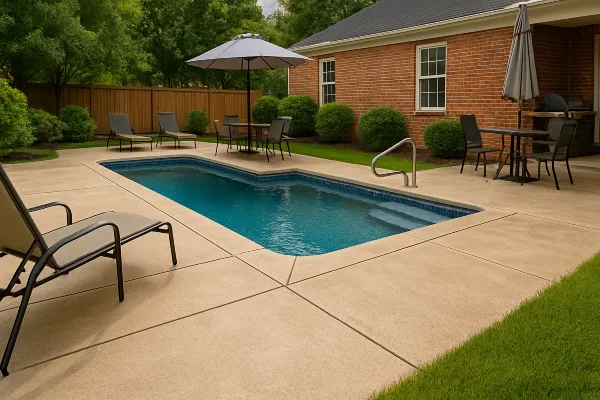 a swimming pool concrete deck from TJ Concrete Contractor in Dallas, TX - Concrete Masonry a swimming pool concrete deck from TJ Concrete Contractor in Dallas, TX - Concrete Masonry