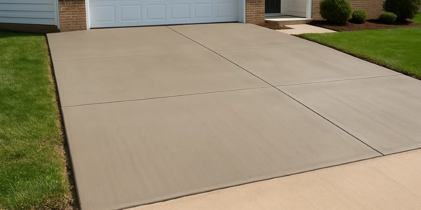 a brand new concrete driveway from TJ Concrete Contractor in Dallas, TX - concrete services we offer