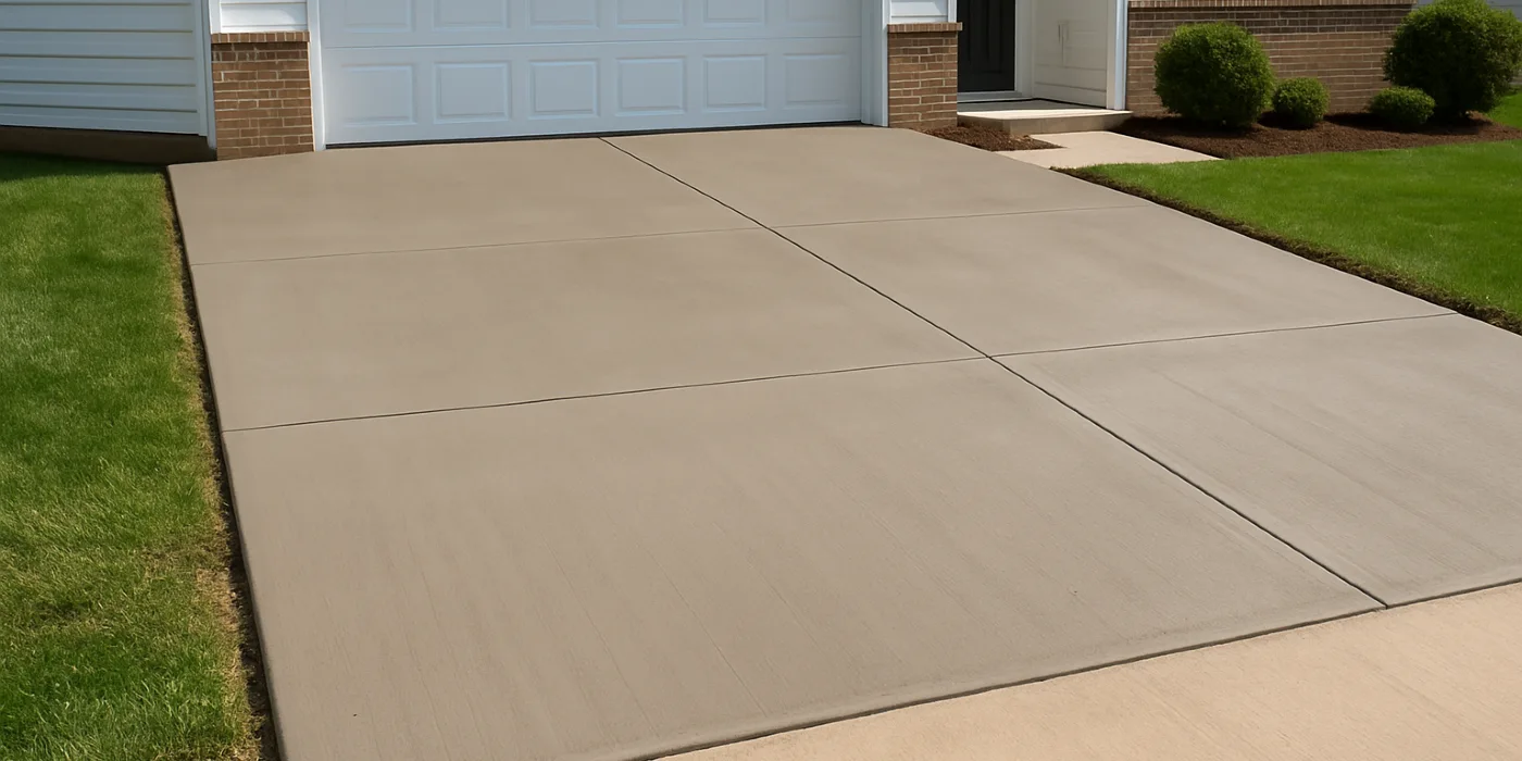 a brand new concrete driveway from TJ Concrete Contractor in Dallas, TX - concrete services we offer