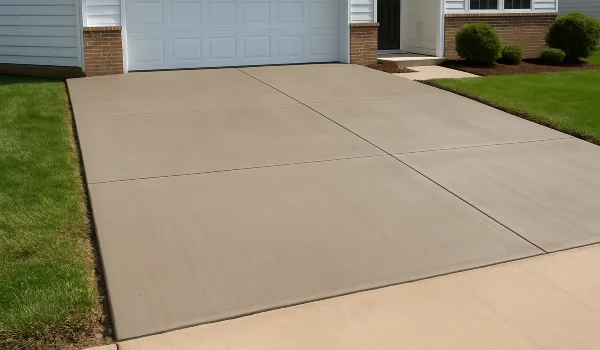 a brand new concrete driveway from TJ Concrete Contractor in Dallas, TX - concrete services we offer
