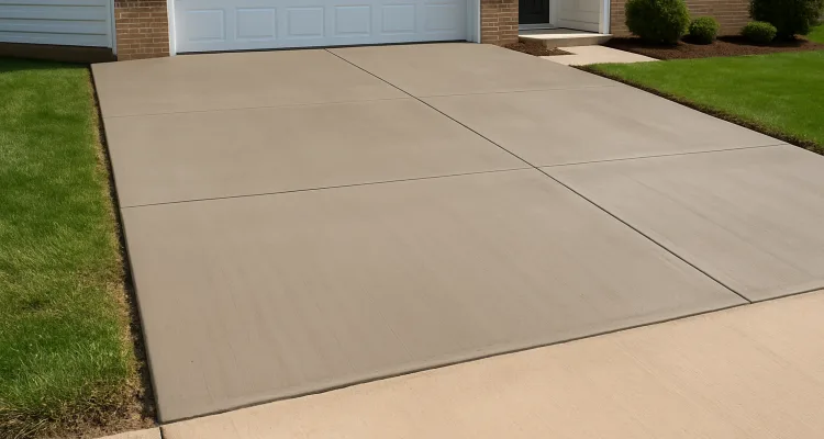 a brand new concrete driveway from TJ Concrete Contractor in Dallas, TX - concrete services we offer