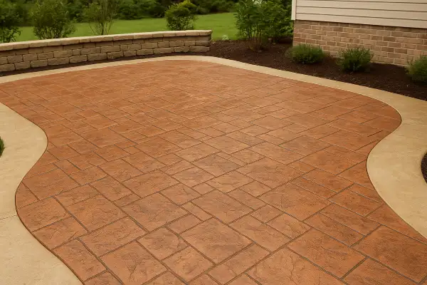 a stamped concrete patio from TJ Concrete Contractor in Dallas, TX - Driveway Installation
