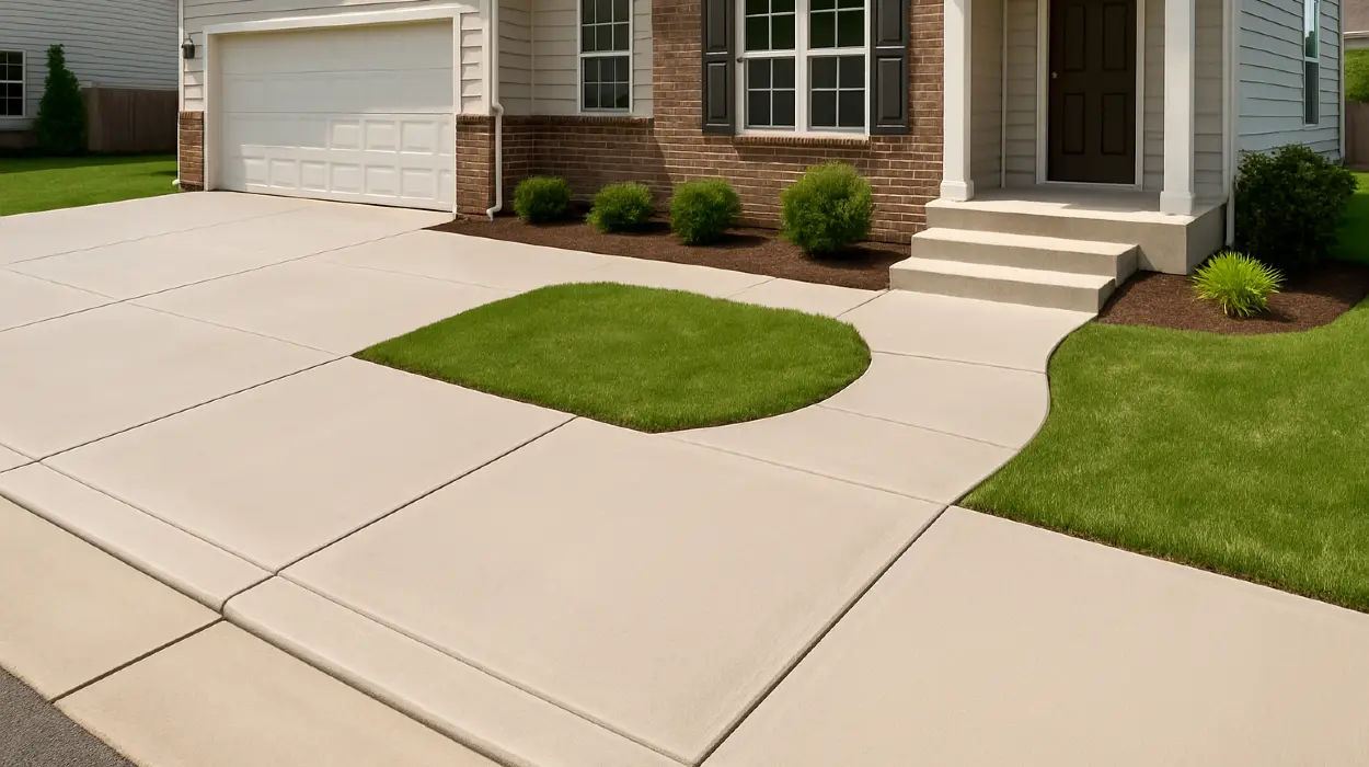a concrete porch and sidewalk from TJ Concrete Contractor in Dallas, TX - driveway resurfacing